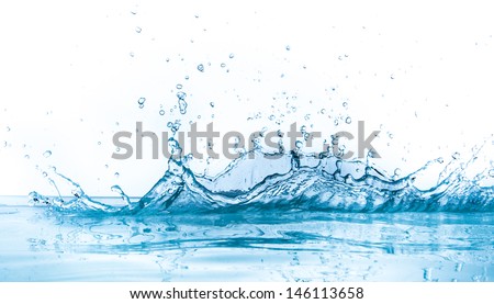 water splash isolated on white background Royalty-Free Stock Photo #146113658