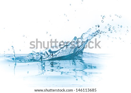 water splash isolated on white background Royalty-Free Stock Photo #146113685