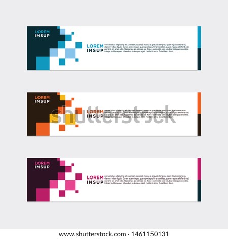 modern style of web banner template
-abstract geometric web design banner template isolated on dark grey background