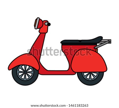 scooter motorcycle with boxes delivery service