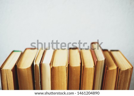 minimalism, old books on the white background