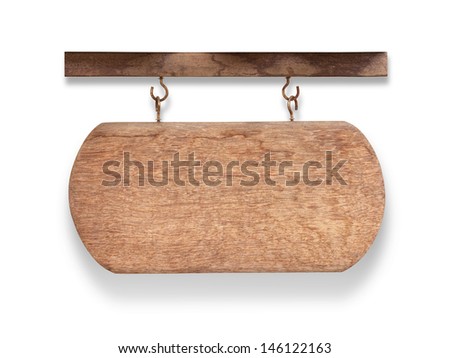 Signboard wood isolated on white background