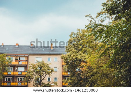 apartment building on a grey day at berlin, germany
