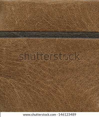 Brown leather texture closeup, stitch. Useful as background for design-works. 