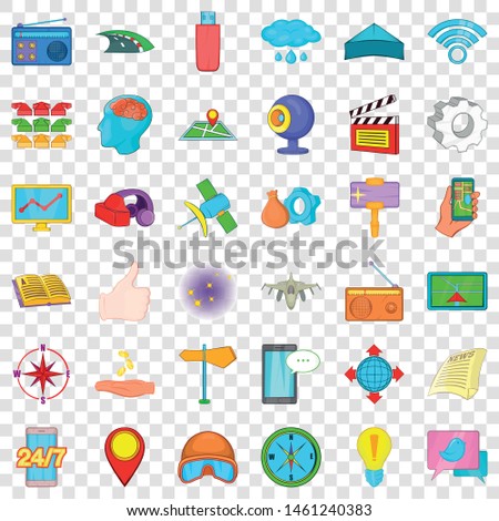 Headway icons set. Cartoon style of 36 headway vector icons for web for any design