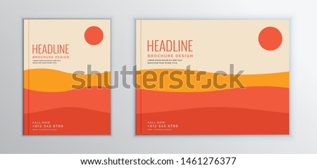 Abstract desert sun on top. Brochure, Book, Magazine Cover. Royalty-Free Stock Photo #1461276377
