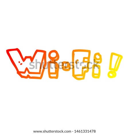warm gradient line drawing of a cartoon wording wi-fi