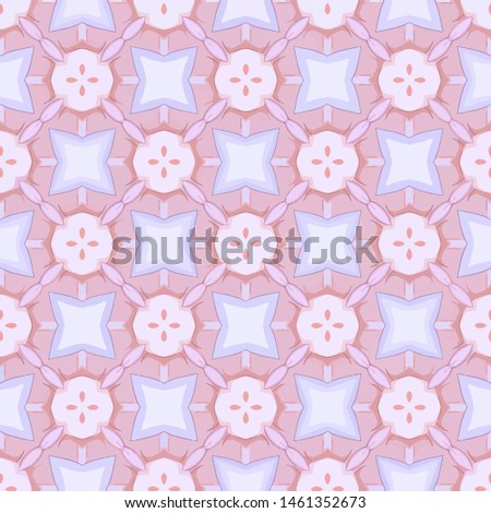 Geometric pink abstract mosaic seamless pattern with tiles and simple shapes for fashion. Abstract dynamic retro tiles background