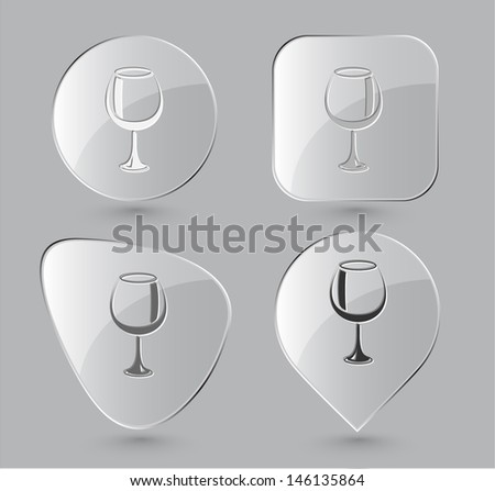 Goblet. Glass buttons. Raster illustration.