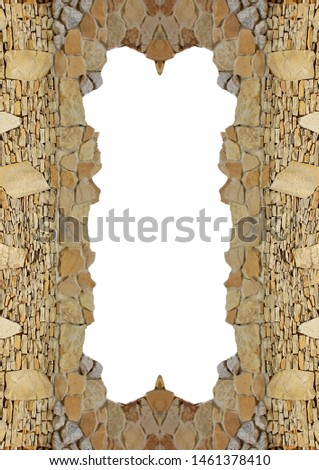 photo frame design white isolated pieces natural rock stone limestone Sandstone texture background light