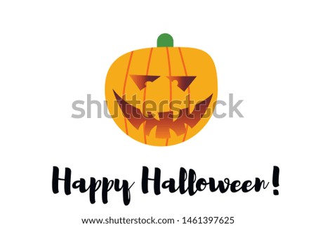 Set pumpkin on white background. The main symbol of the Happy Halloween holiday. 
