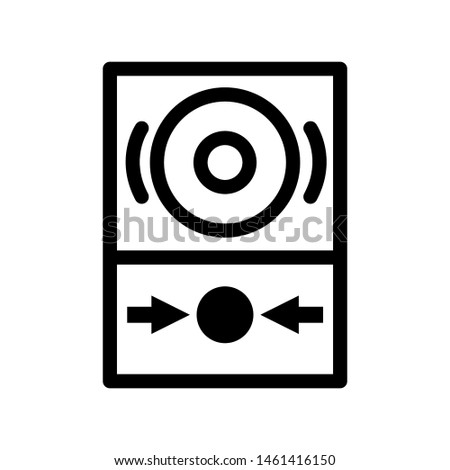 Fire Alarm Icon , Design Template Logo Vector Emblem Isolated Illustration , Outline Solid Background White
