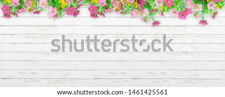 Many flowers are on top with copy space