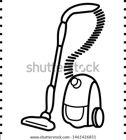 A vacuum cleaner in outline style. Coloring template for modification and customizing  according to a specific task.