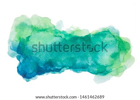 Green and blue texture with watercolor stains Royalty-Free Stock Photo #1461462689