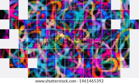 Abstract psychedelic colorful and mocaic square box background texture  