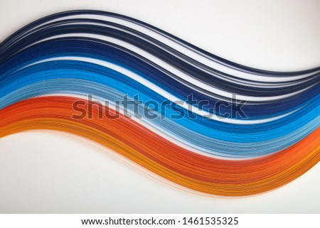 Abstract color wave curl rainbow strip paper background. Template for prints, posters, cards.