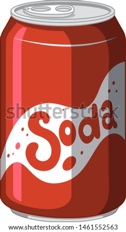 Soda can in aluminium on white illustration