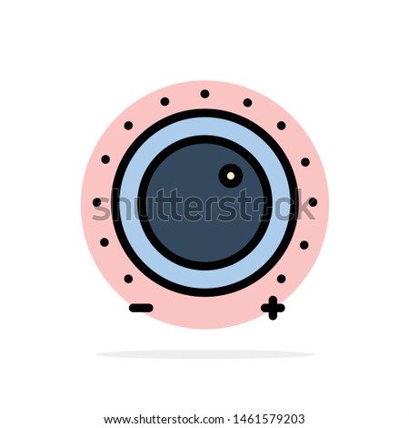 Audio, Control, Gain, Level, Sound Abstract Circle Background Flat color Icon. Vector Icon Template background