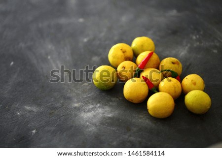 Fresh organic ripe yellow lime fruit.