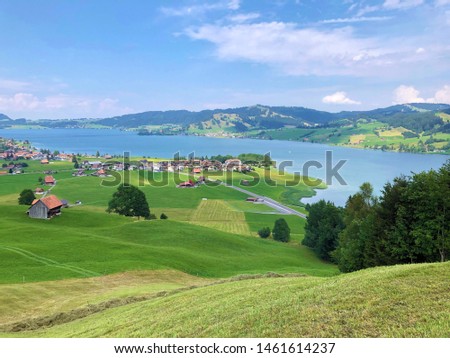 Artificial lake Sihlsee or Stausee Sihlsee, Gross - Canton of Schwyz, Switzerland (Kanton Schwyz, Schweiz)