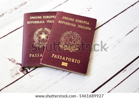 Official Italian passports immigration and citizenship Royalty-Free Stock Photo #1461689927