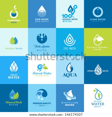 Set of icons for all types of water Royalty-Free Stock Photo #146174507