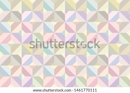 Vector geometric seamless pattern. Multicolor pastel wallpaper. Abstract design.