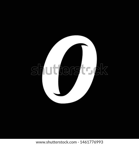 number 0, zero logo design, custom hand lettering, white on black background