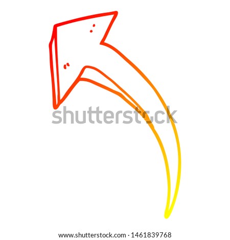warm gradient line drawing of a cartoon arrow
