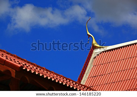Architecture roof temple background in Thailand 