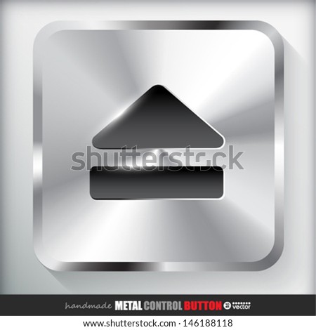 Square Metal Eject Button. Vector eps 10 Illustration. 