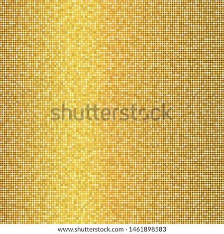 Abstract golden geometric pattern with small colorful circles. Multicolor pattern for wallpaper, web page, textures, fabric, textile. Decorative vector illustration.