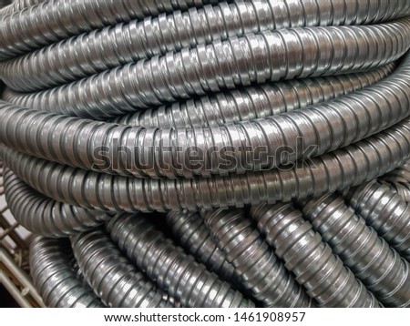 Dark Grey Steel Flexible Conduit Pipe to protect Different types of cables or the electrical wire