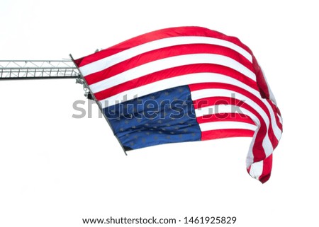 American Flag on white background