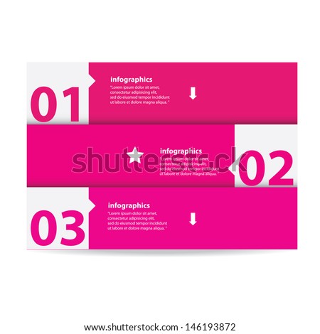 Modern clean pink Design template / can be used for infographics / numbered banners / graphic or website layout vector