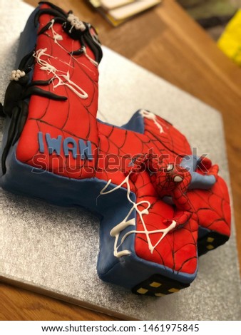 Spider-Man kids birthday cake four 