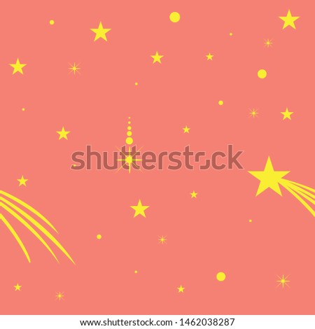 Orange background on yellow stars pattern vector
