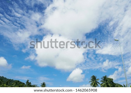 A landscape view of a beautiful cloudy blue sky 