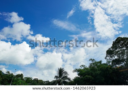 A landscape view of a beautiful cloudy blue sky 