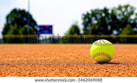 Softball on Softball Field with Dirt