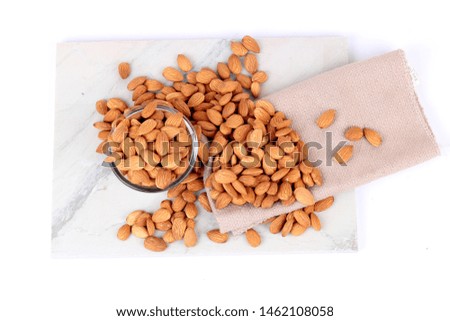 Almond. Almond nut isolated. Almond slice. Full depth of field.