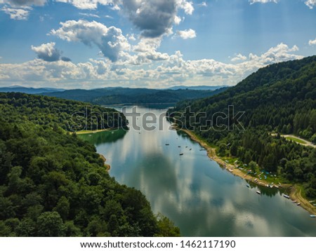 solina lake in bieszczady mountains  Royalty-Free Stock Photo #1462117190