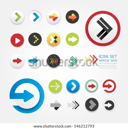 arrow icons design set / can be used for infographics   / graphic or website layout vector
