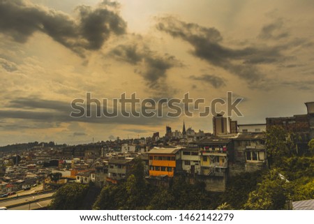 Manizales-Caldas photography, downtown area of ​​cathedral city background.