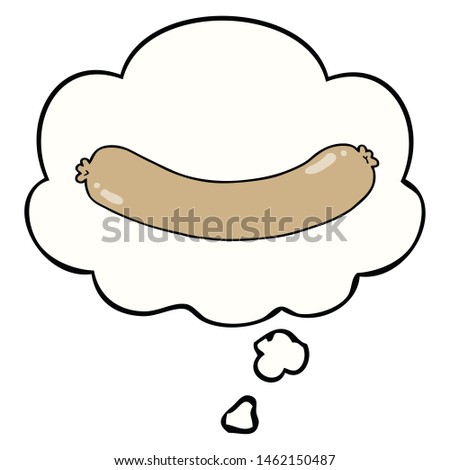 cartoon sausage with thought bubble