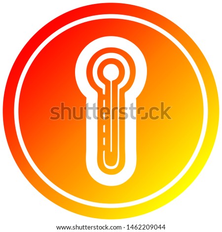 glass thermometer circular icon with warm gradient finish