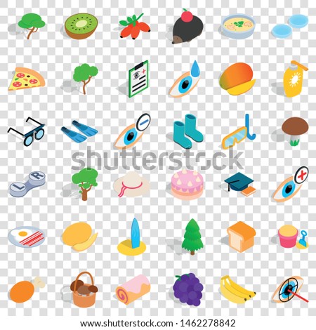 Berry icons set. Isometric style of 36 berry vector icons for web for any design