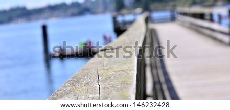 Wooden fence on the bridge deck