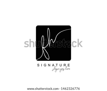 Initial FH beauty monogram and elegant logo design, handwriting logo of initial signature, wedding, fashion, floral and botanical with creative template.